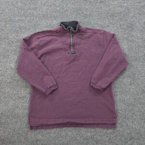 Vintage Champion Sweatshirt Mens Small Purple Blank 1/4 Zip Grunge Sport 90s USA